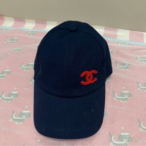 Navy Blue Cap with Red Logo